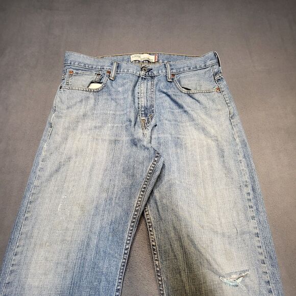 Levi's 569 Jeans Mens 35x31 Blue Denim Loose Straight Leg Distressed Thrashed - Picture 2 of 16